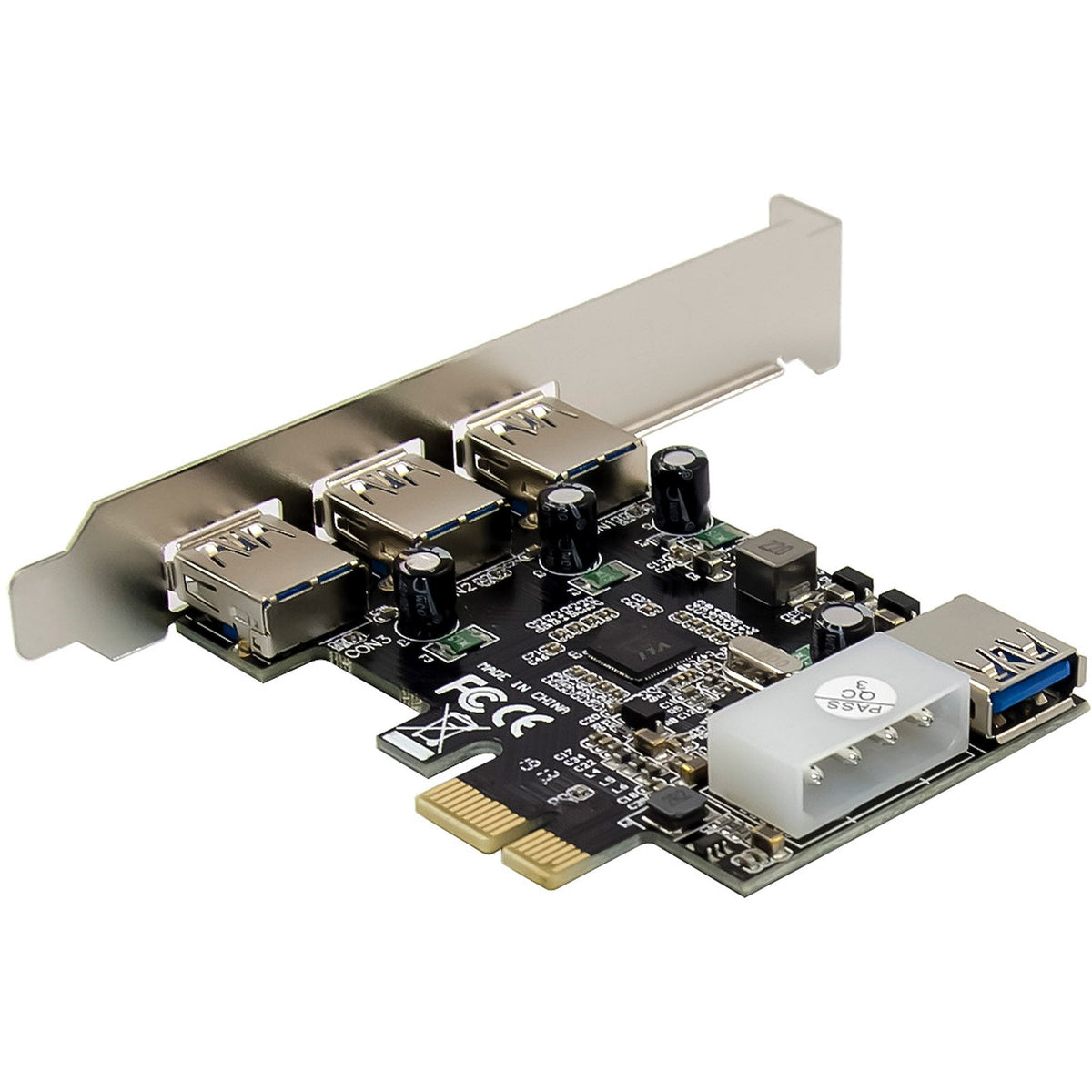 Inline Pcie Tarjeta - 3x+1x Usb 3.2 Gen.1 - Molex Kompatibler 4-Pin Stromanschluss