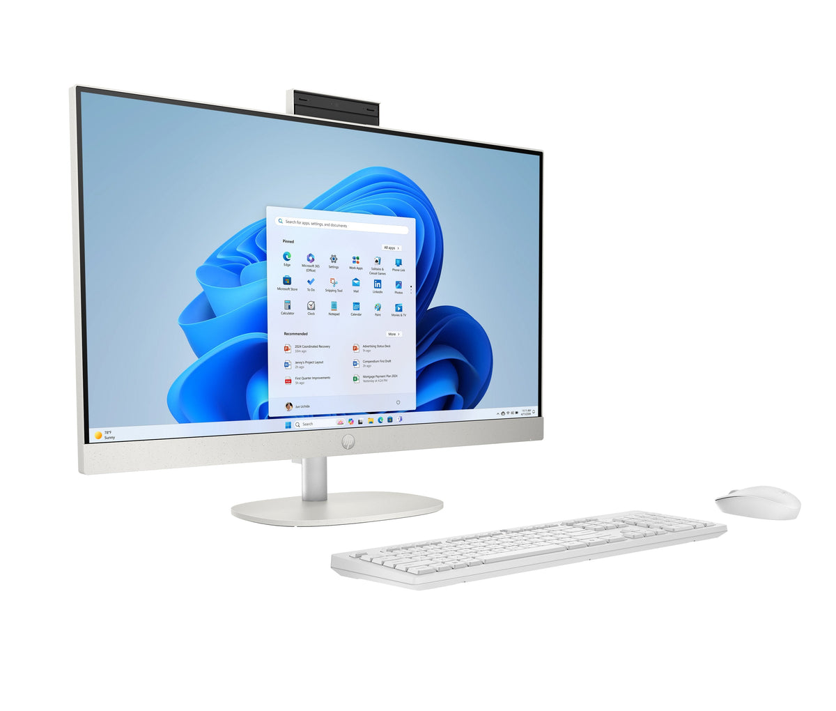 All In One Hp Desktop Ai 27 Cr2000ns 27" Full Hd Intel Core Ultra 5 225u 16 Gb Ram 512 Gb Ssd Uhd Graphics Windows 11 Home Shell White