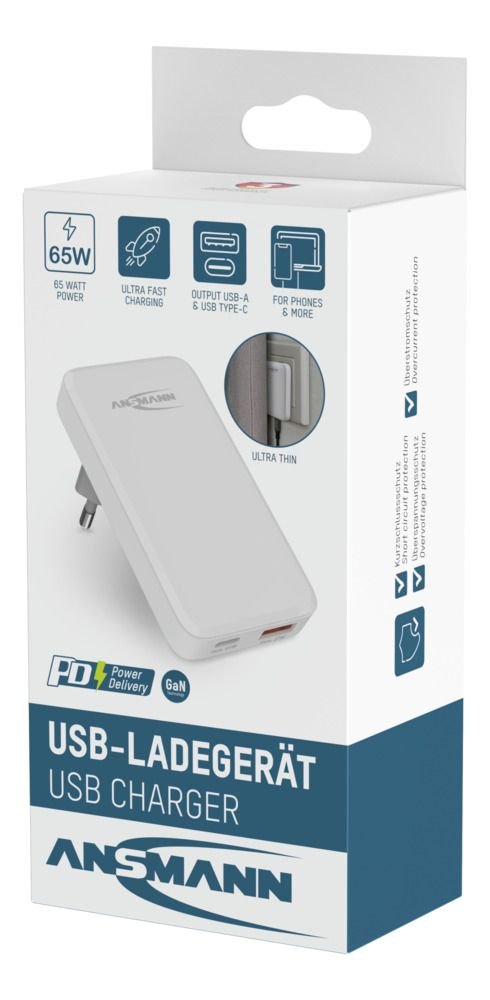 Ansmann Cargador Rápido, Usb (Usb-C Y A)