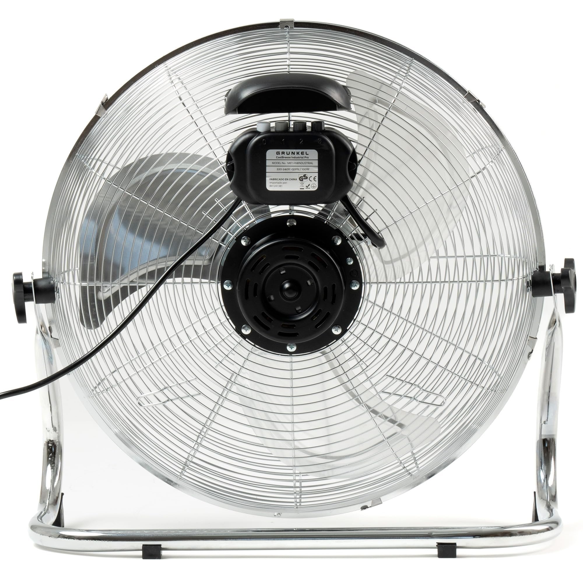Ventilador De Suelo Industrial Grunkel Met-H16industrial 90w 3 Aspas 40cm 3 Velocidades