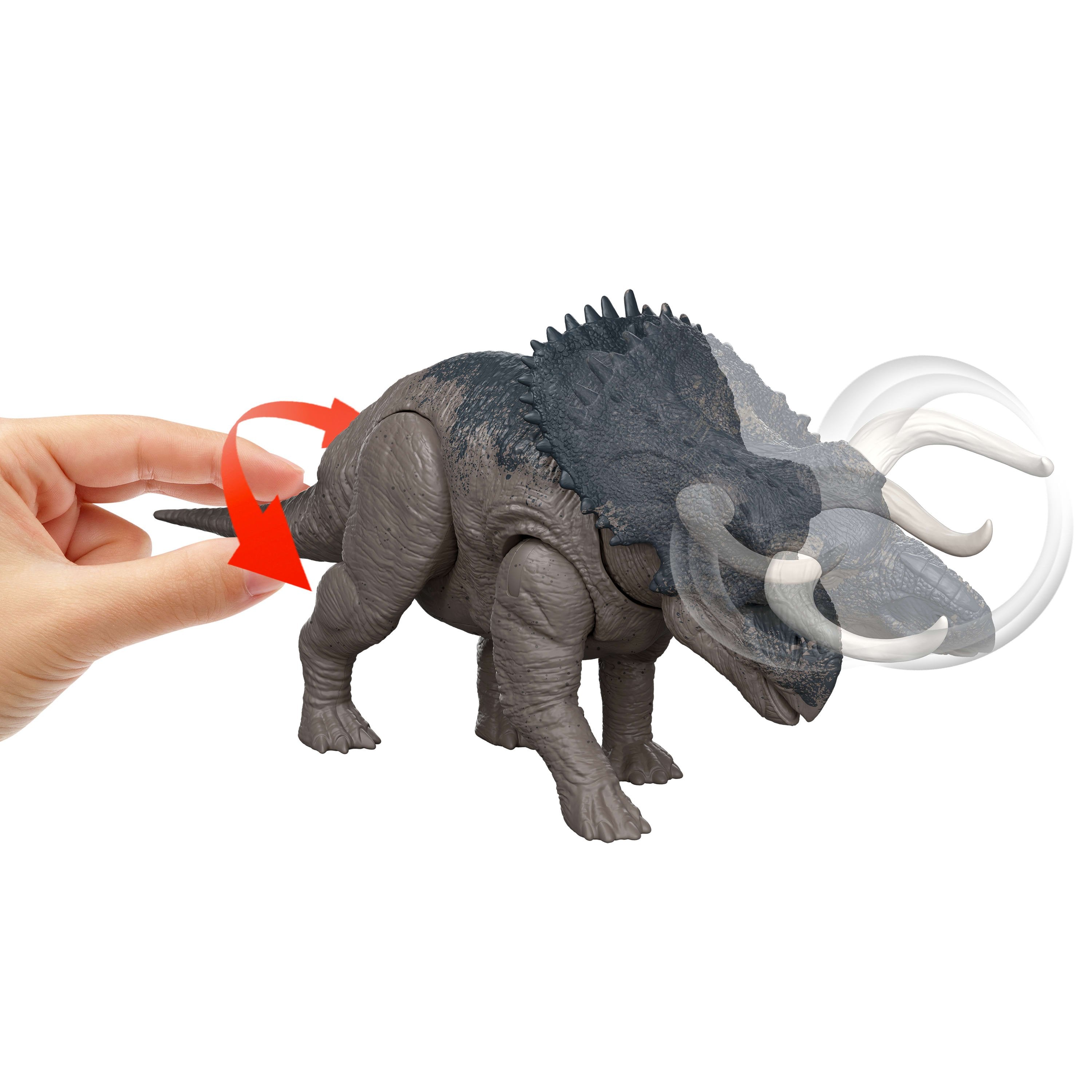Figura  Mattel Jurassic World Wild Roar Nasutoceratops, Personaje Jgc81