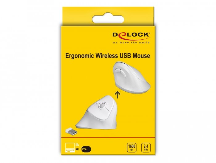 Delock Raton Ergonómico Usb Vertical Inalámbrico