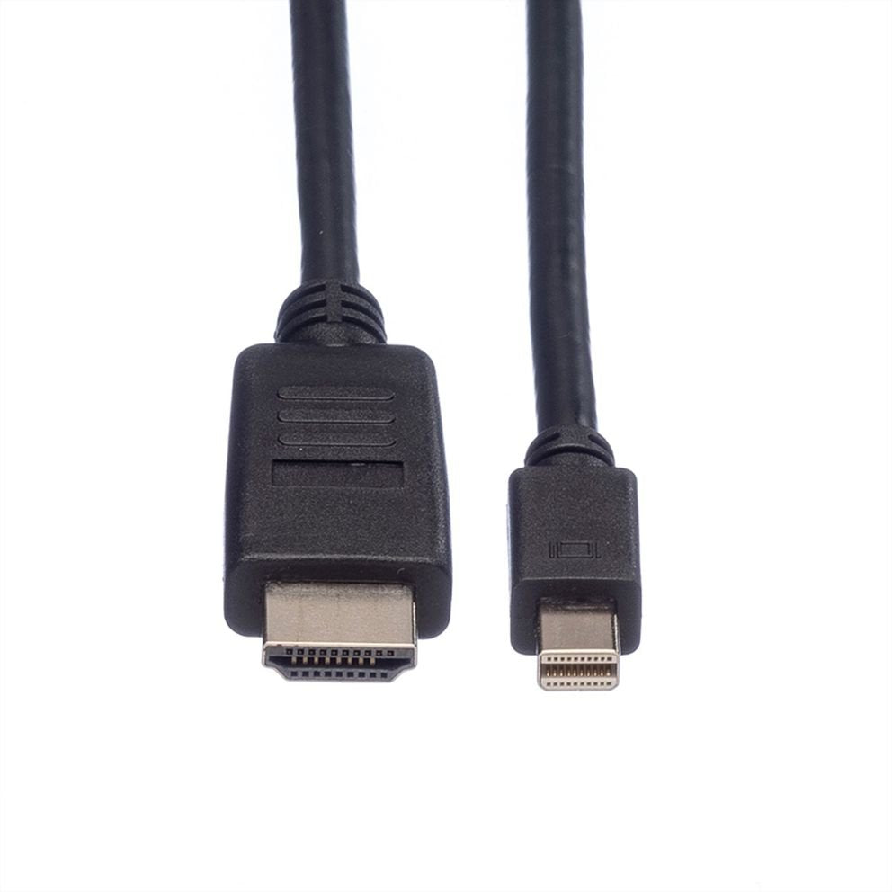 Roline Mini Displayport Cable, Mini Dp-Hdtv, St St, Schwarz, 1,5 M
