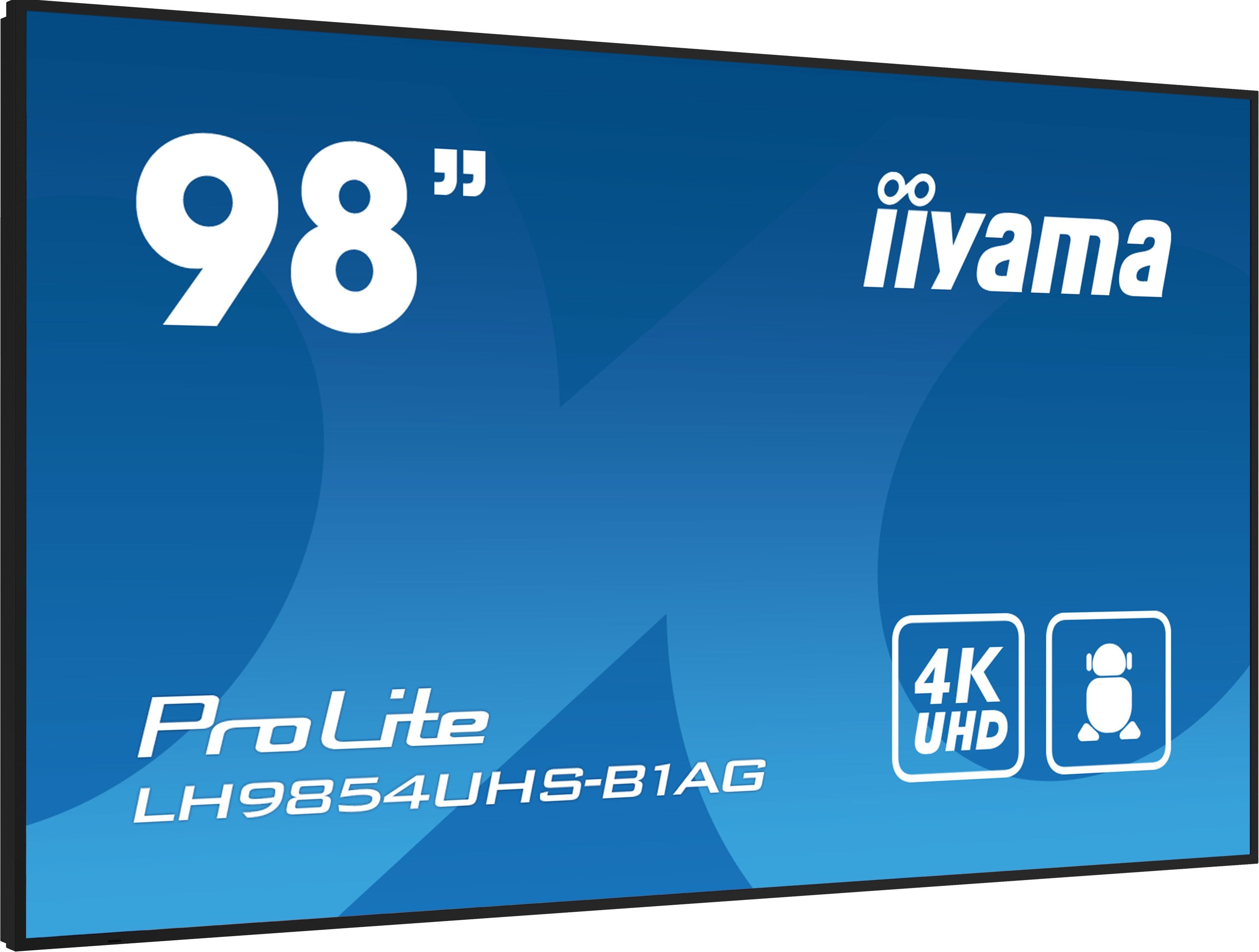 Iiyama Lh9854uhs-B1ag Pantalla Señalización 2,48 M (97.5") Lcd Wifi 500 Cd / M² 4k Ultra Hd Negro Procesador Incorporado Android 11 24/7