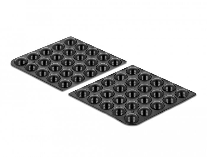 Delock Pies De Goma Redondos Autoadhesivos 10 X 3 Mm 50 Piezas Negro