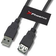 Phoenix Cable Usb(M) A  Usb(H)  Alargo 5m Negro