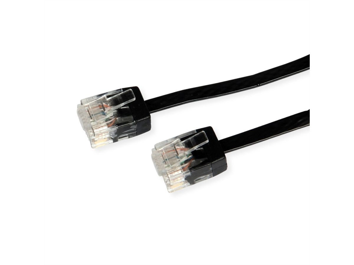 Roline Utp Cable De Red Kat.6a Class Ea Extra-Flach Schwarz 0.5m