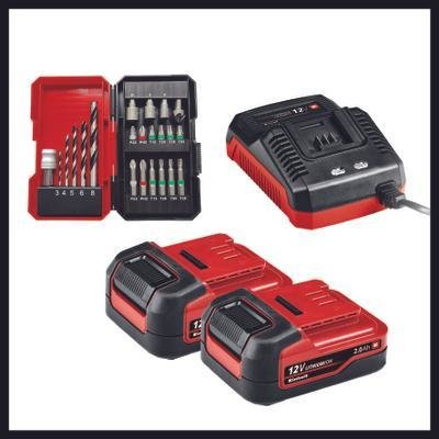Einhell Set De Taladro Te-Cd 12/1 Li +22+Cl Incl. 2 Baterías 2,0 Ah, Cargador, Puntas/Brocas 22 Piezas, Lámpara Con Batería)