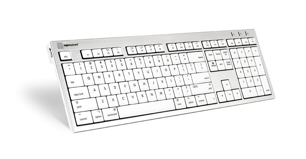 EAN 5707795015237 - Logickeyboard SKB-CWMU-FR teclado Oficina USB AZERTY Francés Plata, Blanco imagen 1
