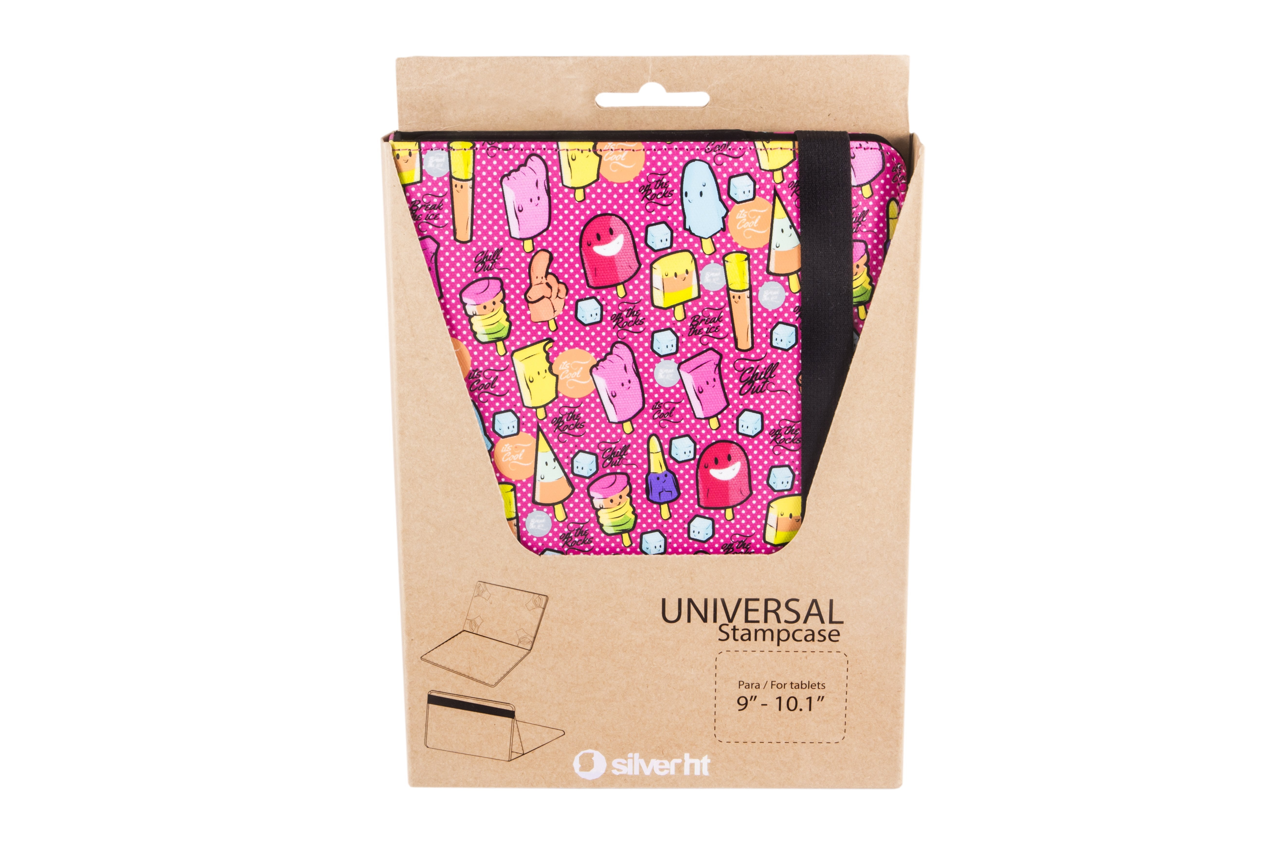 Funda Universal Silver Ht Para Tablet 9-10.1"  Cool Ice Pop Rojo Puntos Blancos