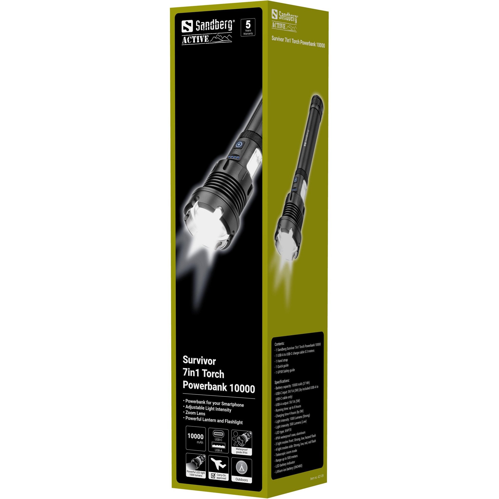 EAN 5705730421099 - Sandberg Survivor 7in1 Torch Powerbank 10000 imagen 6