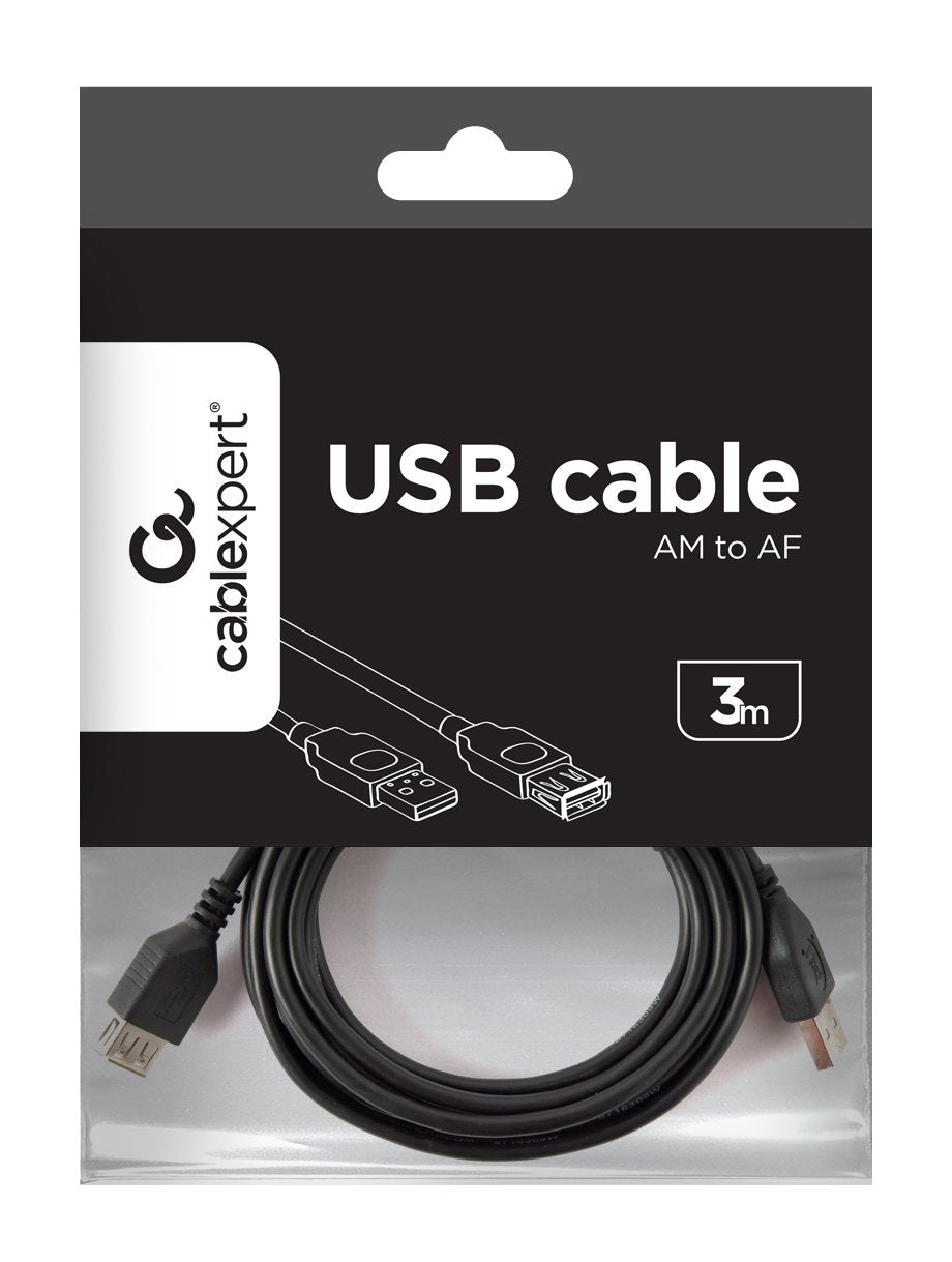Gembird Cable Usb2.0 A/A  (Alargo) 3m Negro  Ccp-Usb2-Amaf-10