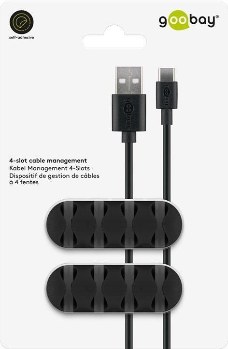 Goobay 70406 Organizador De Cables 4-Slots, 2 Piezas 70406