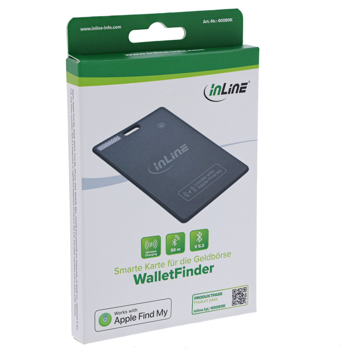 Inline® Wallet Finder, Smart Card For The Wallet, Qi Charging, 100mah, Ipx5