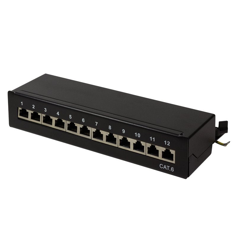 Logilink Np0017 Patchpanel Mesa / Pared Cat.6 Stp 12 Puertos, Negro