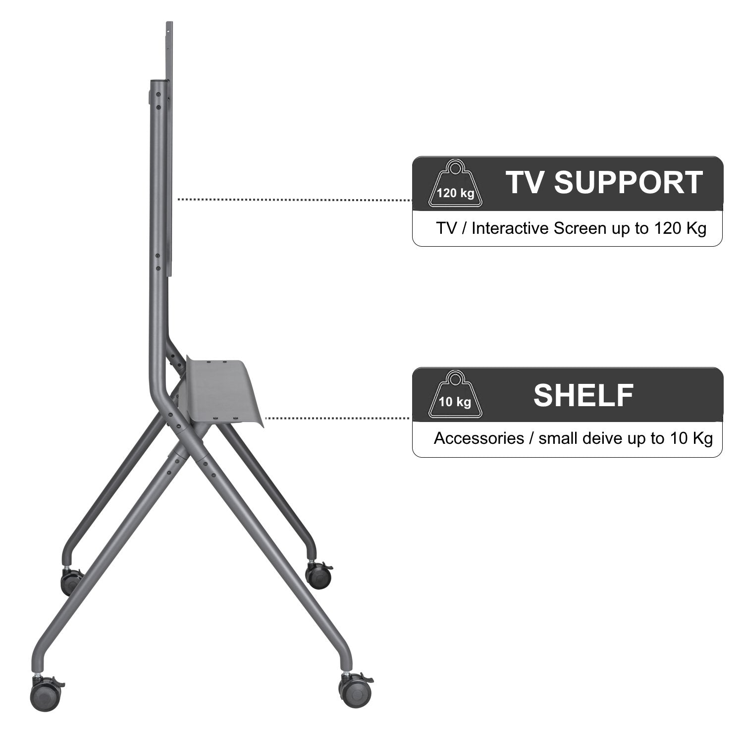 Pedestal Movil Para Suelo Ewent Ew1542 Para Tv De 50" 86" Carga Maxima 120kg