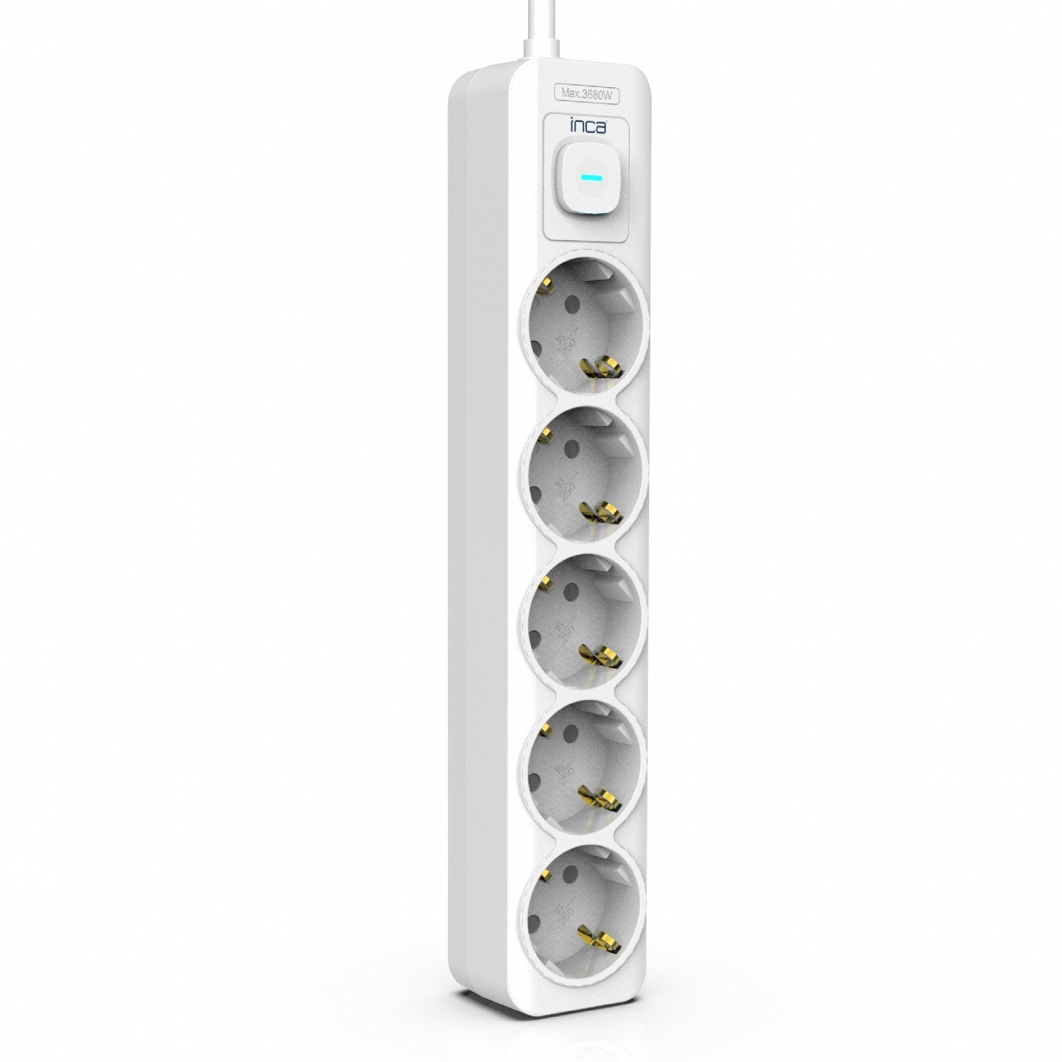 Regleta Inca Ipw-44gb  Blanco 5 Salidas Ac 230 V 1,5 M