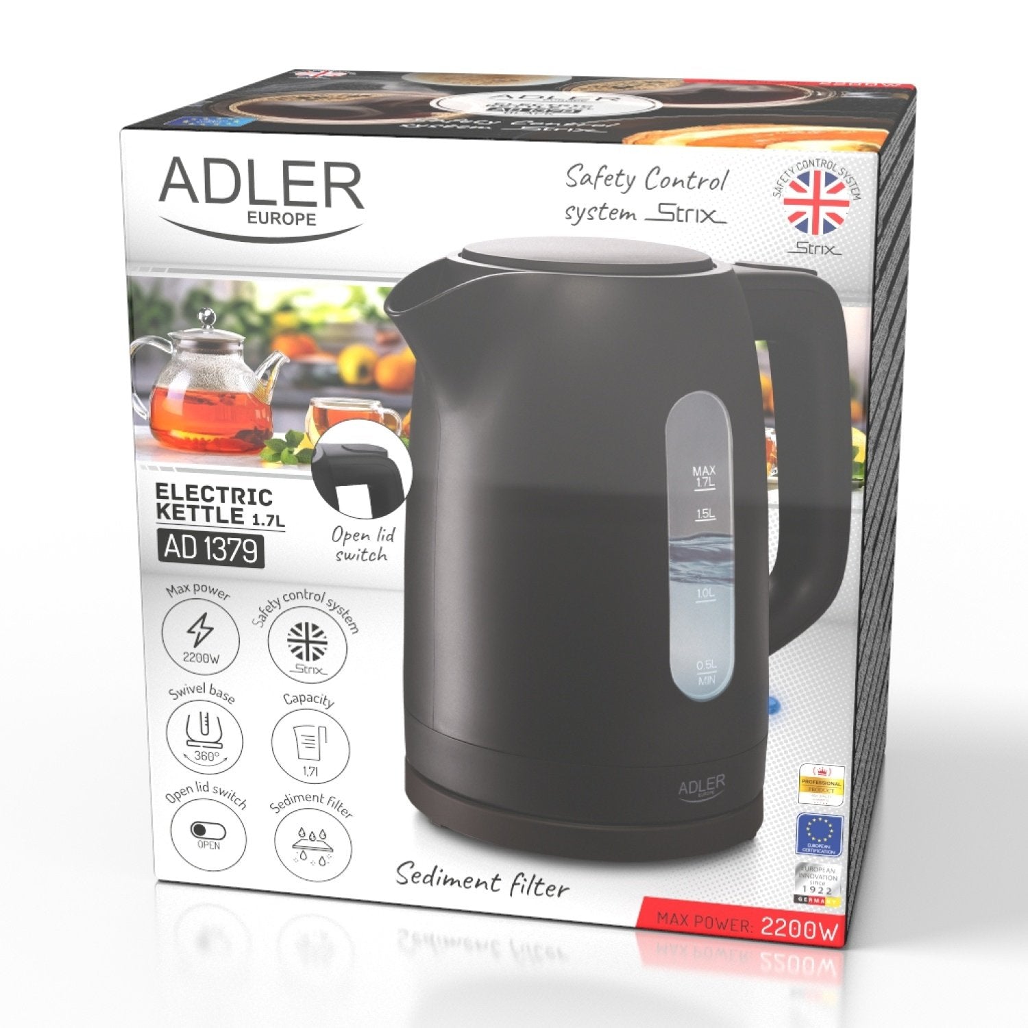 EAN 5905575907936 - Adler AD 1379B tetera eléctrica 1,7 L 2200 W Negro imagen 11