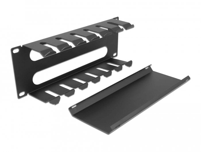 Delock 66844 Panel De Gestión De Cables De 10? Con 2 Apertura 1u Negro