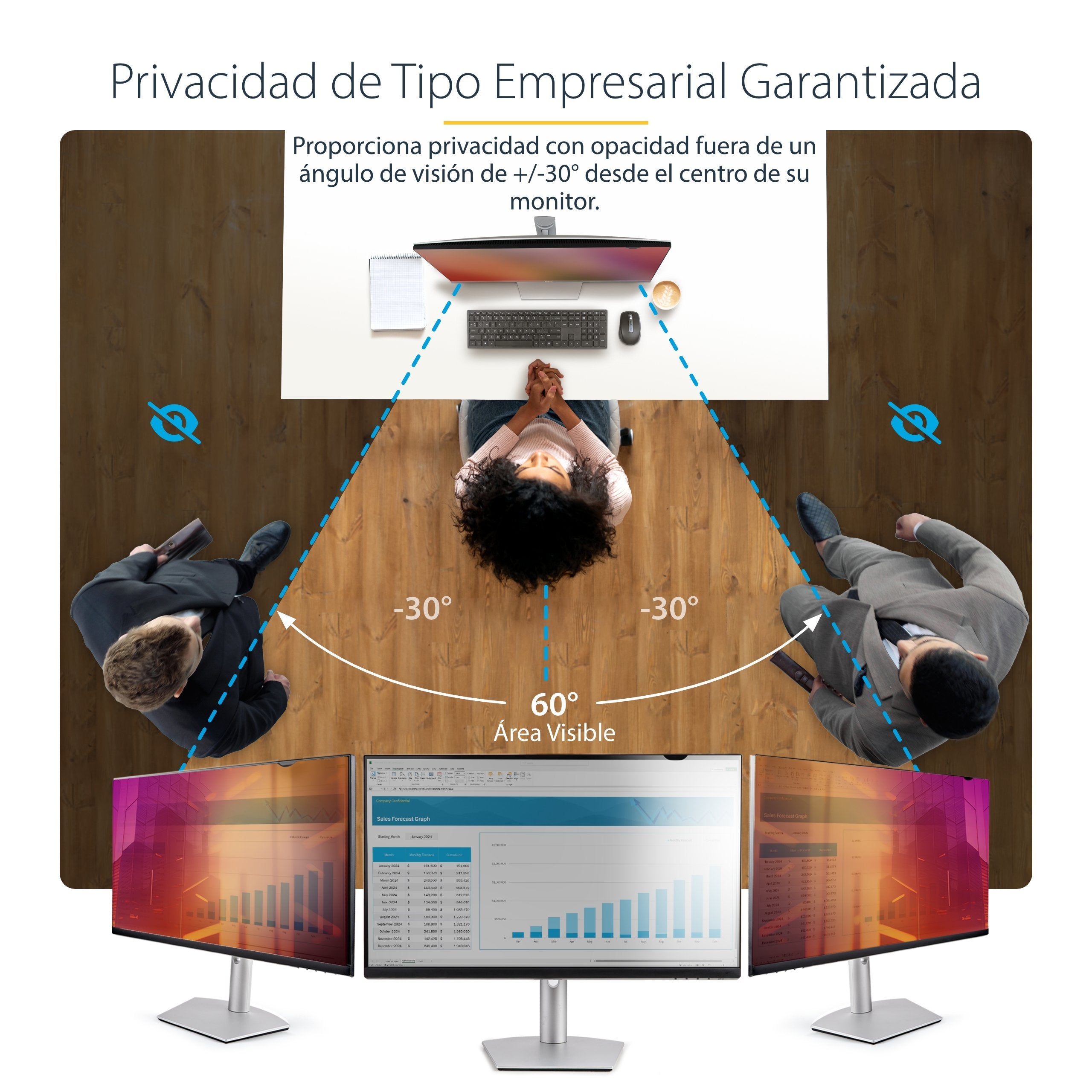 Startech.Com Filtro De Privacidad Dorado De 27in Para Monitor De 16:9 - Filtro Reversible - Filtro De Pantalla Brillante Removible Para Ordenador - Protector De Pantalla - +/- 30 Deg.