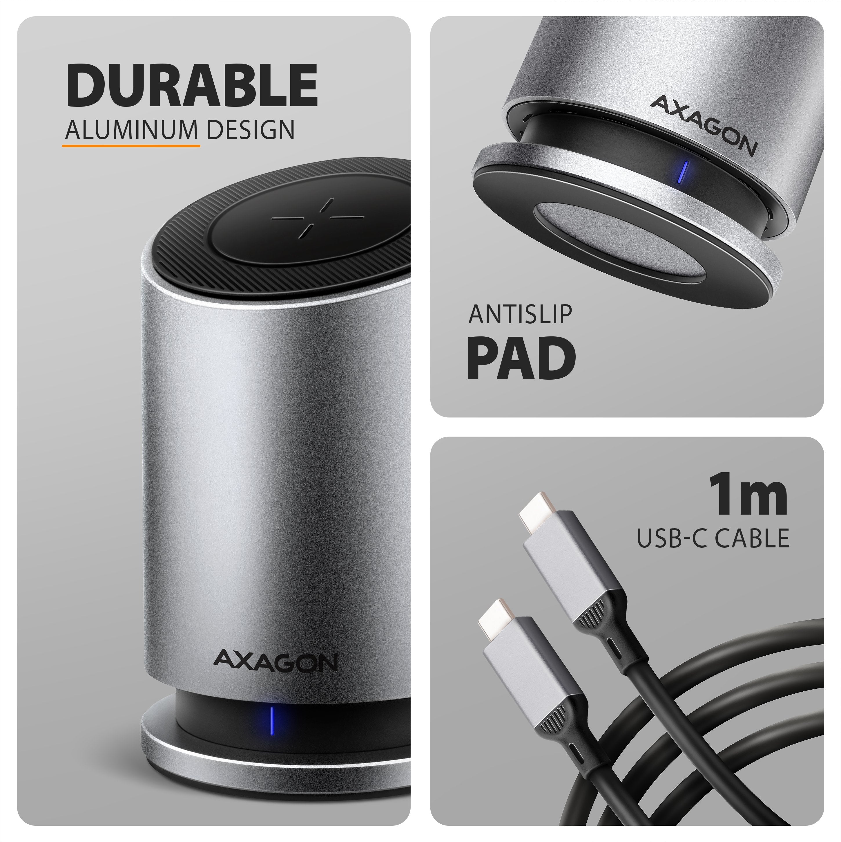 EAN 8595247908735 - Axagon HMC-WL9 base para portátil y replicador de puertos Alámbrico USB 3.2 Gen 2 (3.1 Gen 2) Type-C Gris imagen 6