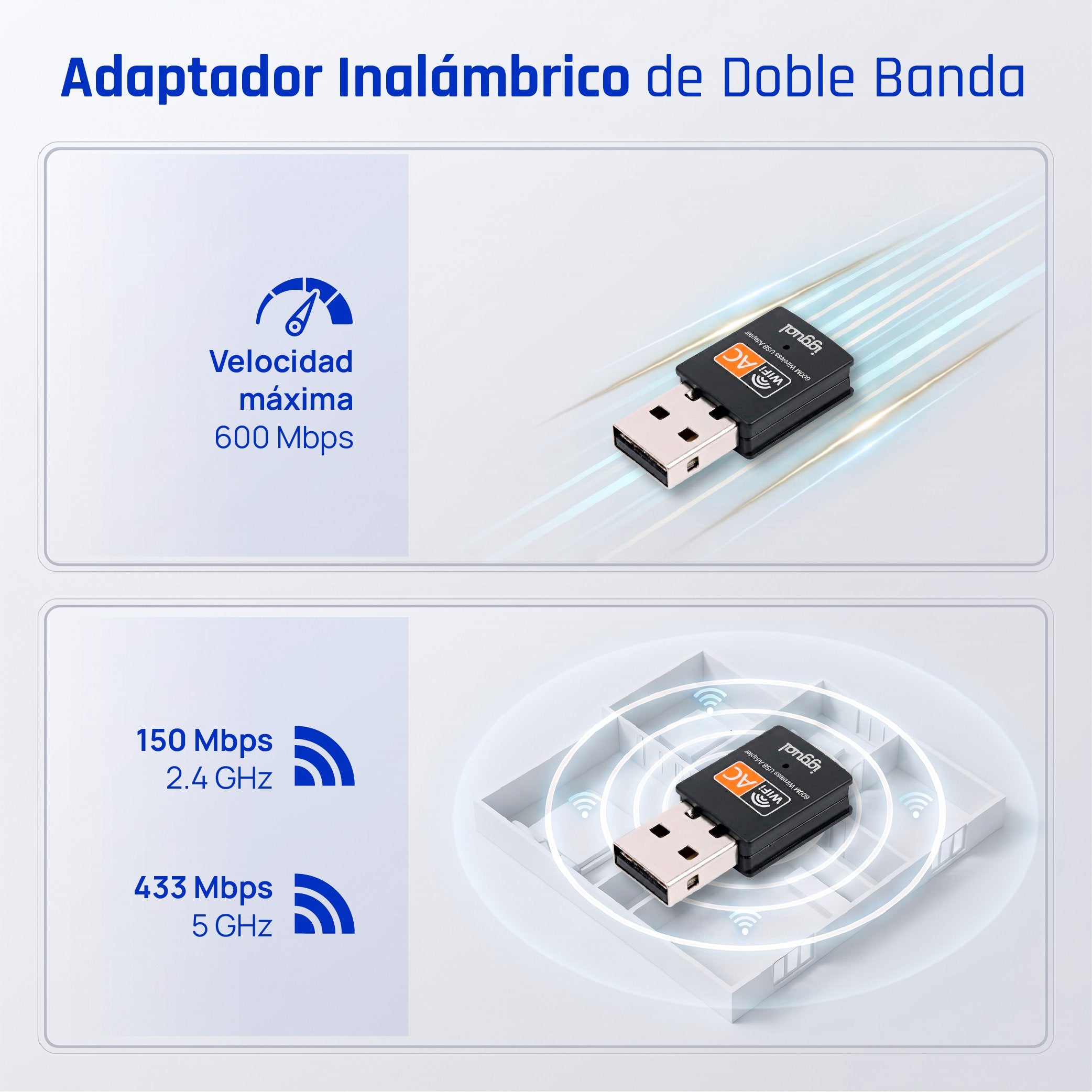 EAN 8435364320471 - iggual IGG320471 adaptador y tarjeta de red WLAN 600 Mbit/s imagen 4