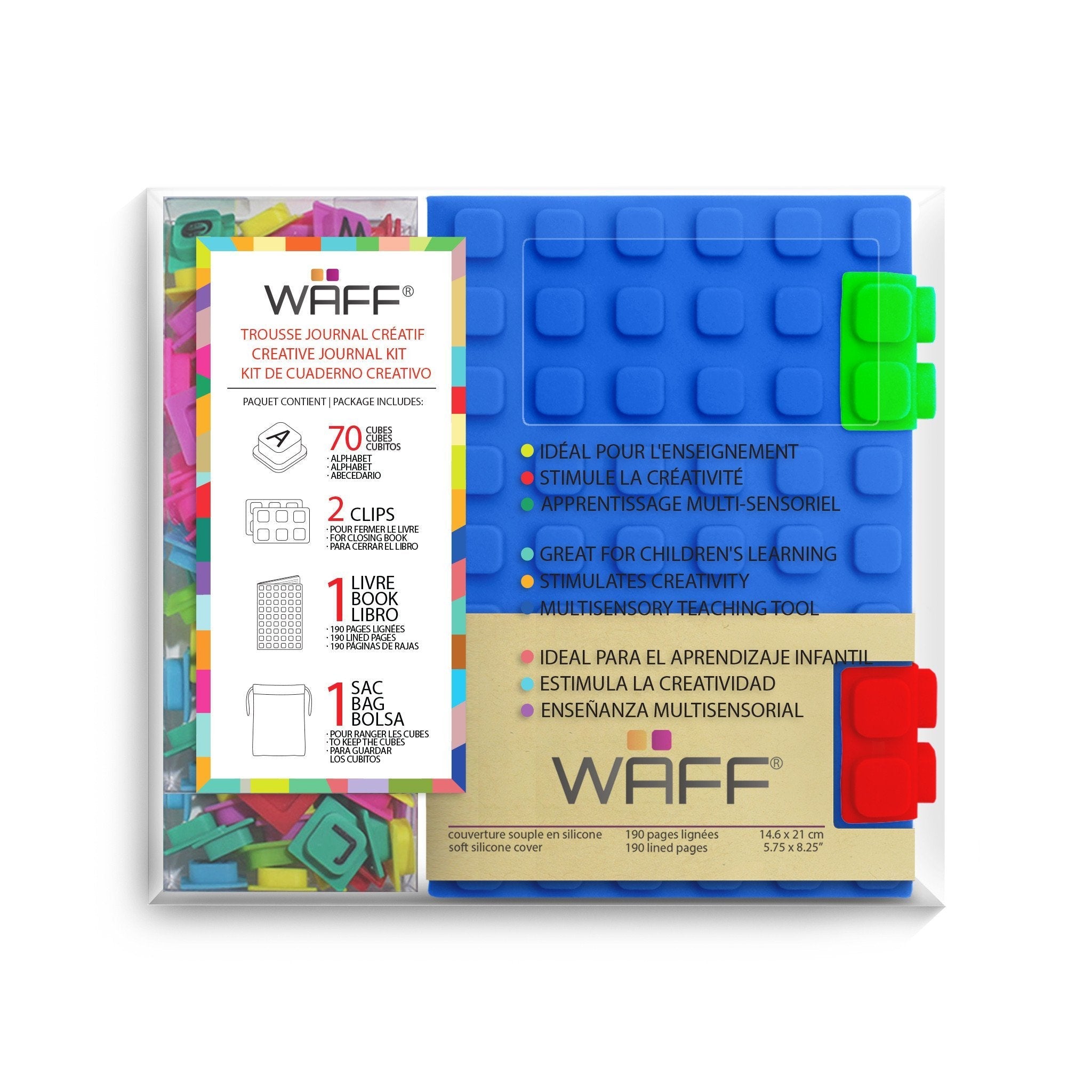 Combo M Azul/Blue Libreta Waff + Letras