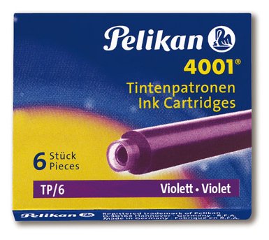 Pelikan Caja De 6 Cartuchos 4001 Tp/6 - Compatible Con Plumas Estilograficas Pelikan - Color Violeta