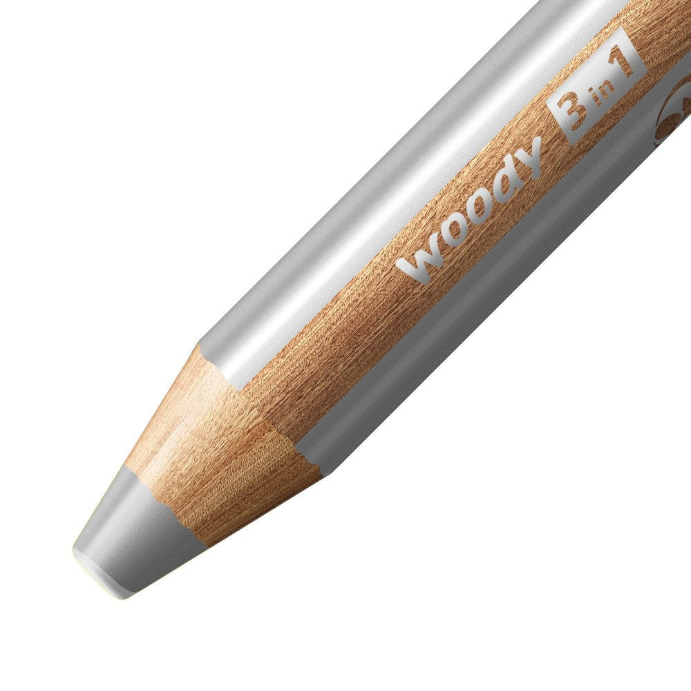 Stabilo Woddy 3 En 1 Pack De 18 Lapices De Colores Incluidos Pastel + Sacapuntas + Pincel Nº 8 - Lapiz De Color, Cera Y