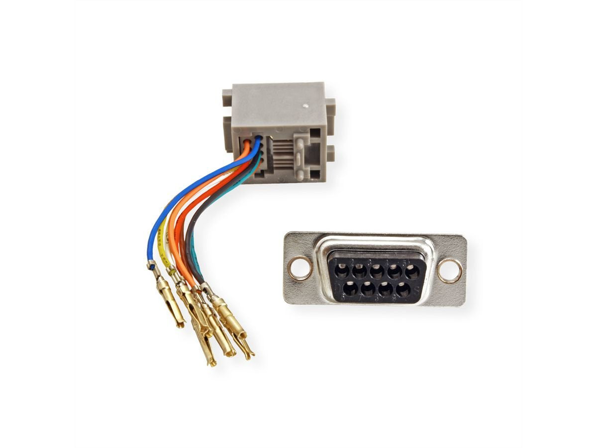 Roline Db9 Buchse-Rj45 Buchse 8p 8c 8ltg., Silberfarben