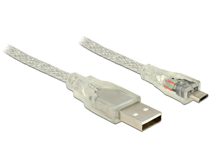 Delock 83902 Cable Usb 2.0 Tipo-A Macho > Usb 2.0 Micro-B Macho De 3 M Transparente