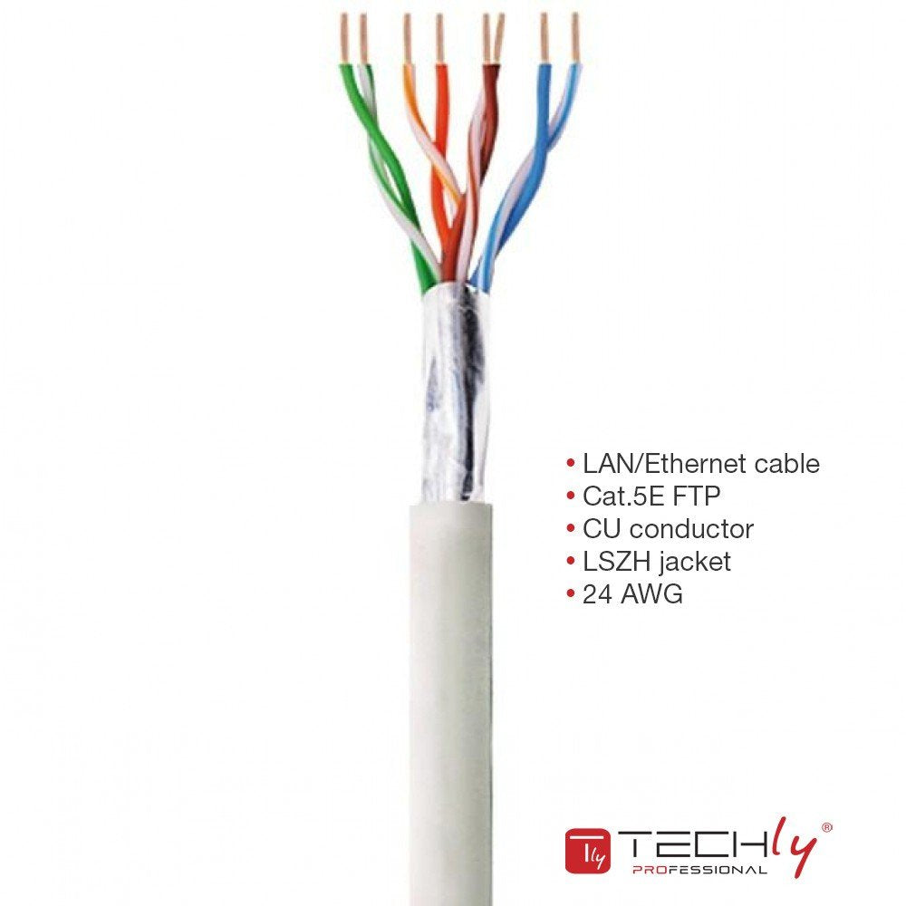 Techly Itp-C5f-305-Ris Cable Cat5e F/Utp Lszh 305m 100% Cu Gris