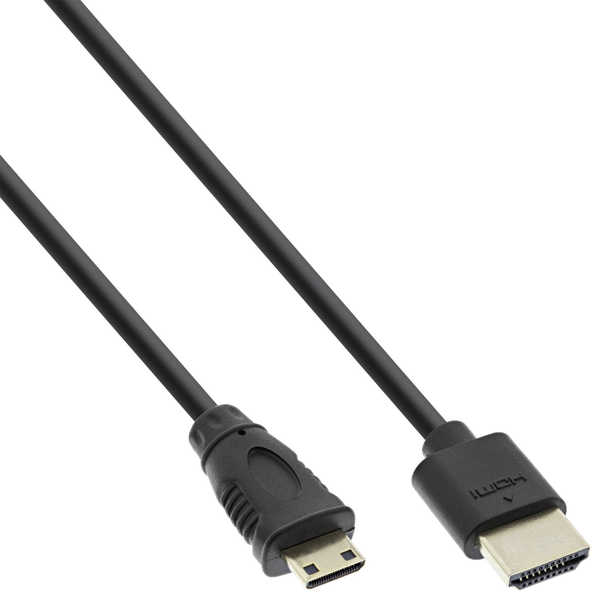 Cable Hdmi De Inline Con Ethernet Tipo A A C Macho Súper Delgado Negro / Dorado 0,5 M