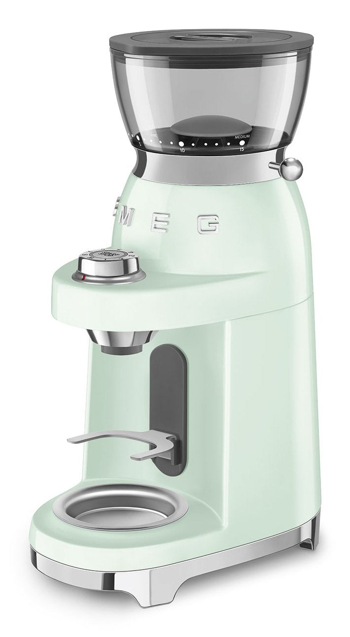 Molinillo De Café Smeg Cgf03pgeu, 15 Grados De Molienda, Depósito De 240 G, 150 W, Verde Claro.