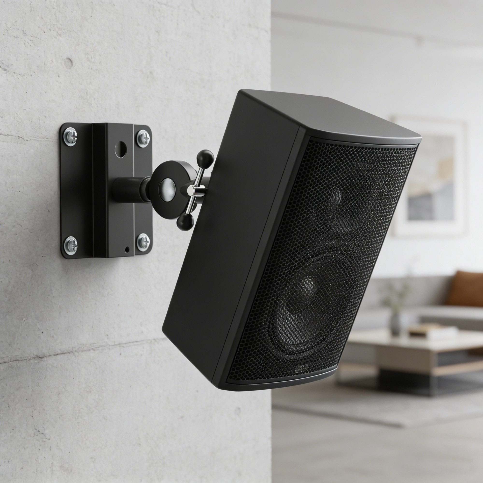 Juego De 2 Soportes De Pared Para Altavoces Inline, Negro