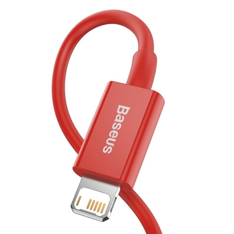 Baseus Lightning Superior Series Cable, Fast Charging, Data 2.4a, 1m Red (Calys-A09)