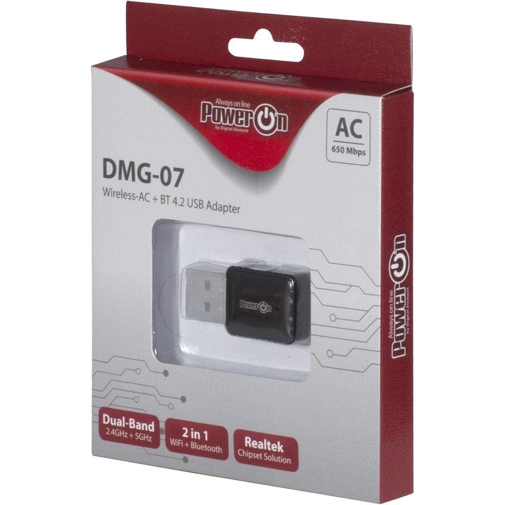 Inter-Tech Dmg-07 Adaptador Usb Wifi Ac/Bluetooth 650 Mbit/S
