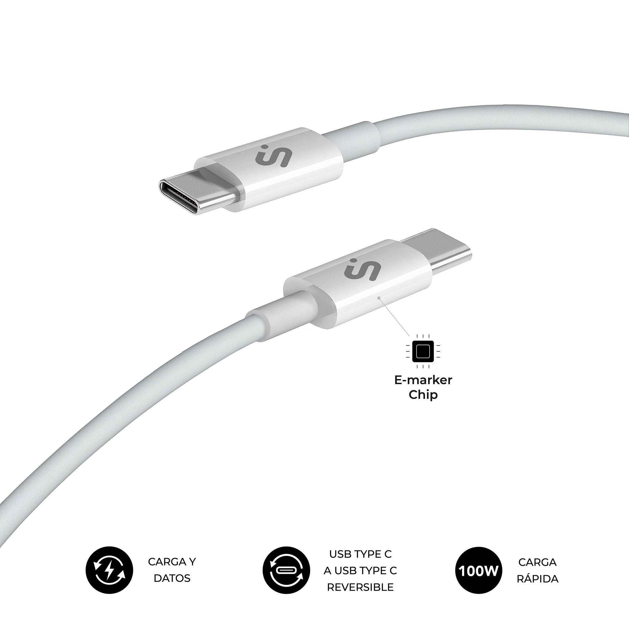 EAN 8436586743598 - SUBBLIM SUBCAB-C10010 cable USB USB 2.0 USB C Blanco imagen 2