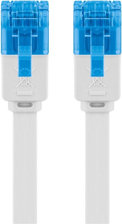 Cat 6a Flat-Patch Cable U/Utp, White, 20 M - Copper