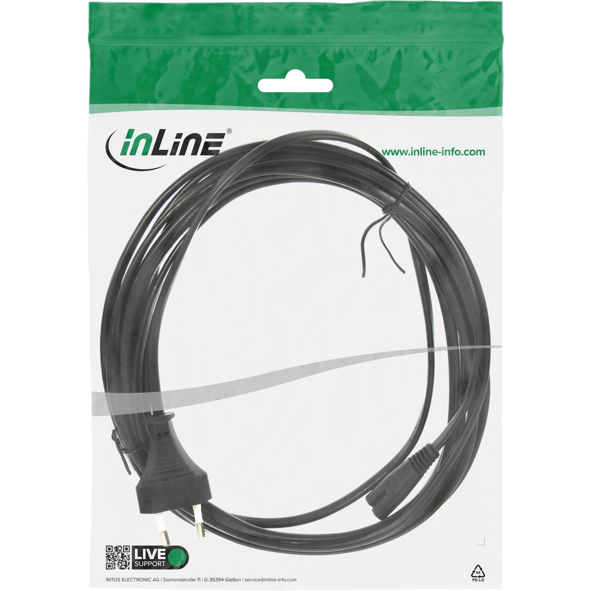 Cable De Alimentación Inline Tipo C Euro A Euro 8 Macho 10m