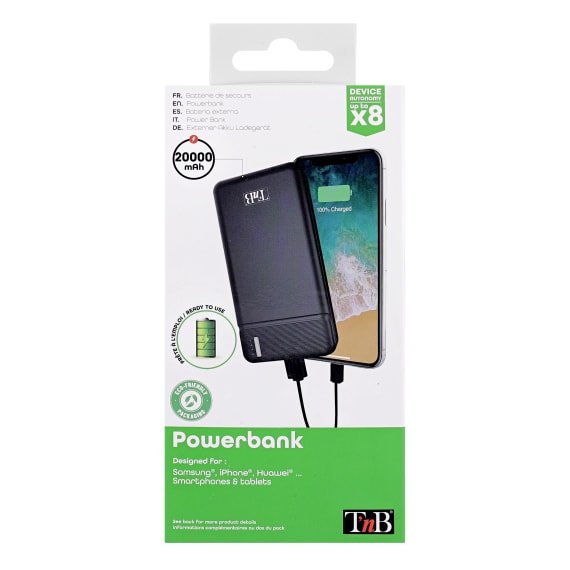 EAN 3303170107348 - T'nB PBU20000 batería externa Polímero 20000 mAh Negro imagen 6