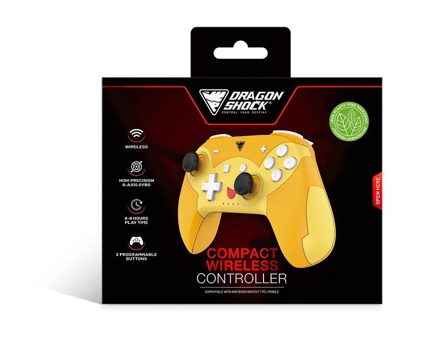 Dragonshock - Poptop Compact Bt - Mando Inalámbrico Bluetooth Pika Compact Compatible Nintendo Switch
