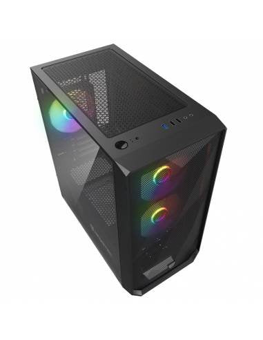 Nfortec Dys Tempered Glass Usb 3.0 Argb Black