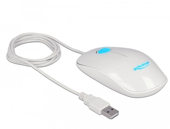 Delock 12537 Ratón Óptico De 3 Botones Led Usb Tipo-A Blanco