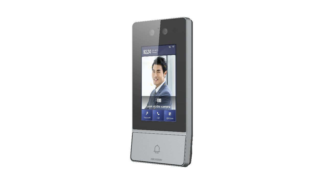 Estación Puerta Placa Calle Reconocimiento Facial Antivandálica Ip65 Ik08 Pantalla Táctil Ips 4,3"  Lector Tarjetas Mifare Botón 2 Cámaras Hd 2mp Hikvision