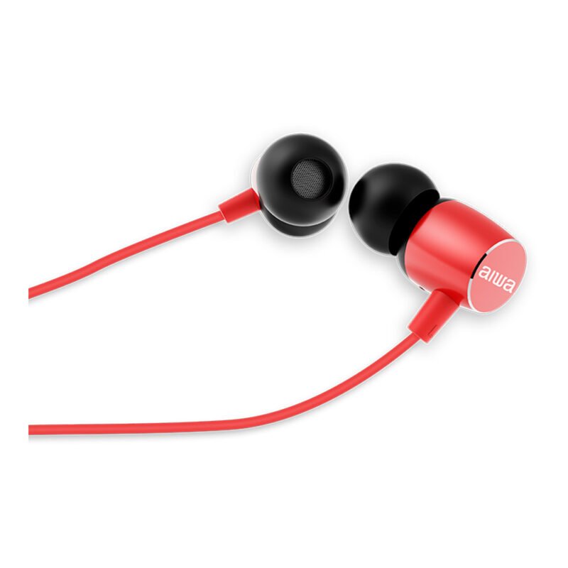 Auriculares Intrauditivos Aiwa Estm-30rd Con Micrófono Jack 3.5 Rojo