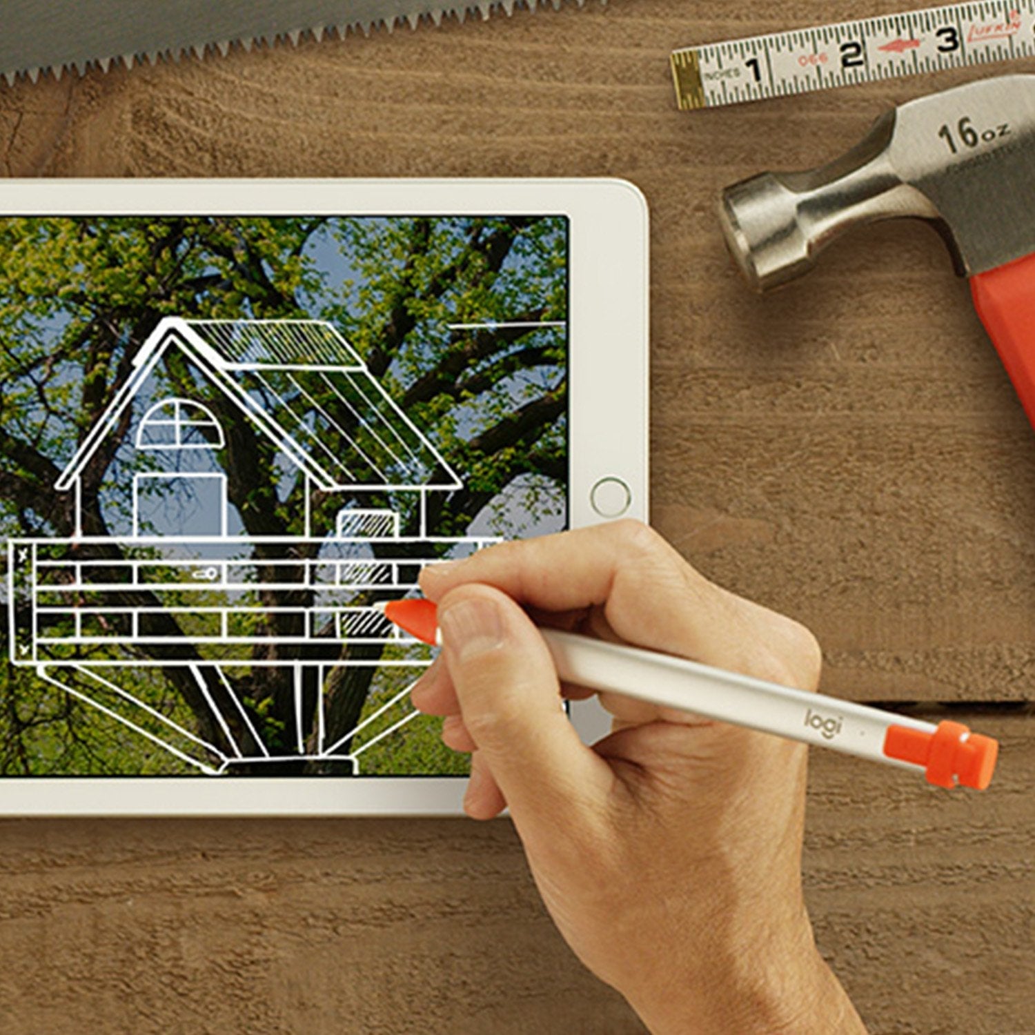 Lápiz Inalámbrico Logitech Crayon Para Ipad Naranja