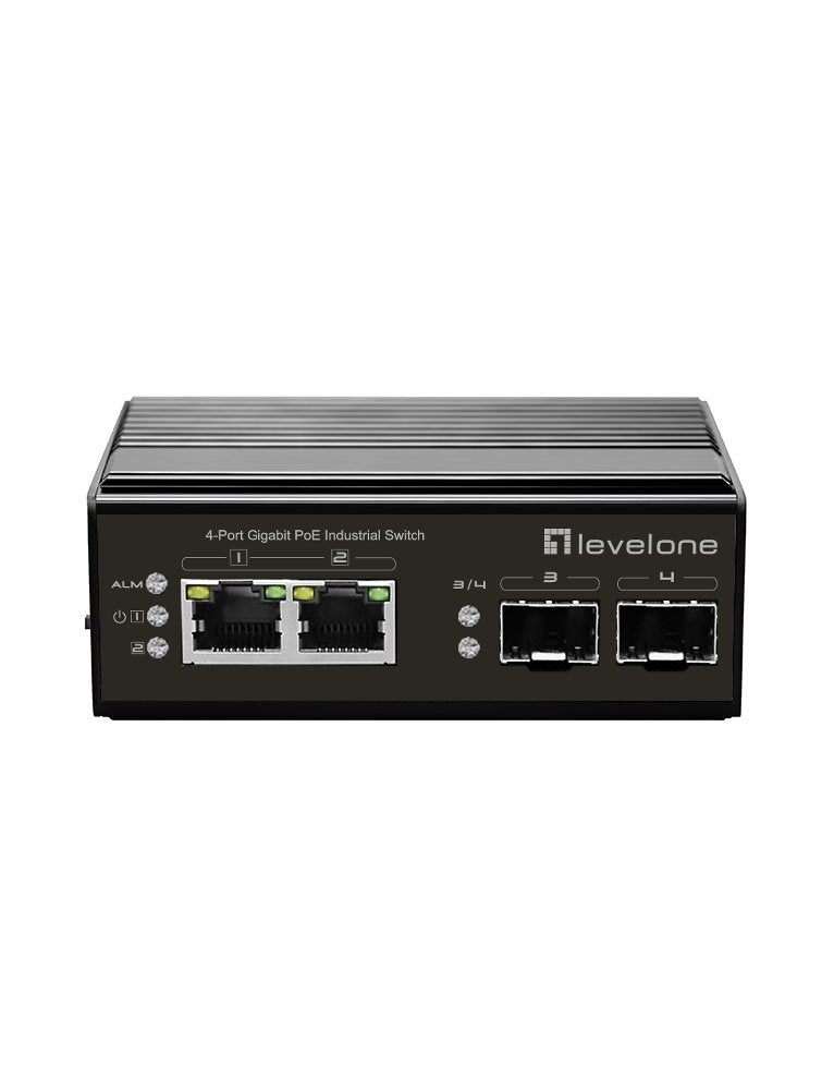 Switch Levelone Igp-0431 4 Puertos Gigabit Poe En Carril Din, -40 ° C A 75 ° C
