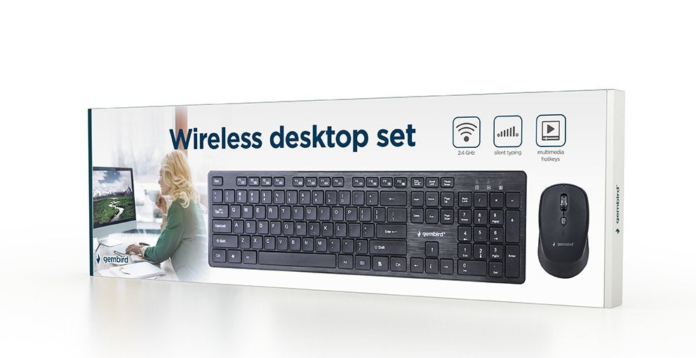 EAN 8716309130202 - Gembird KBS-WCH-04 teclado Ratón incluido Hogar RF inalámbrico Negro imagen 3