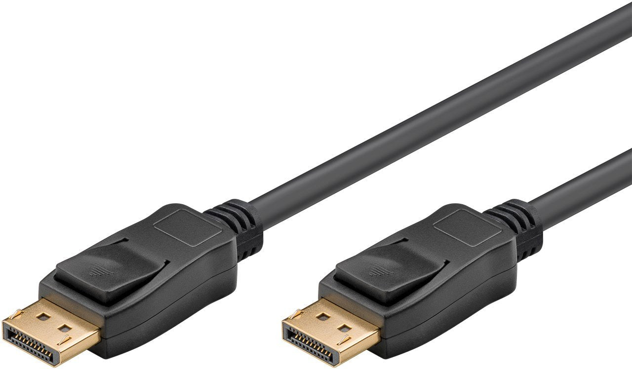 Goobay 5m Displayport 1.4-Verbindungscable [3d, 8k (4320p), Chapado En Oroe Kontakte, Mit Verriegelung]